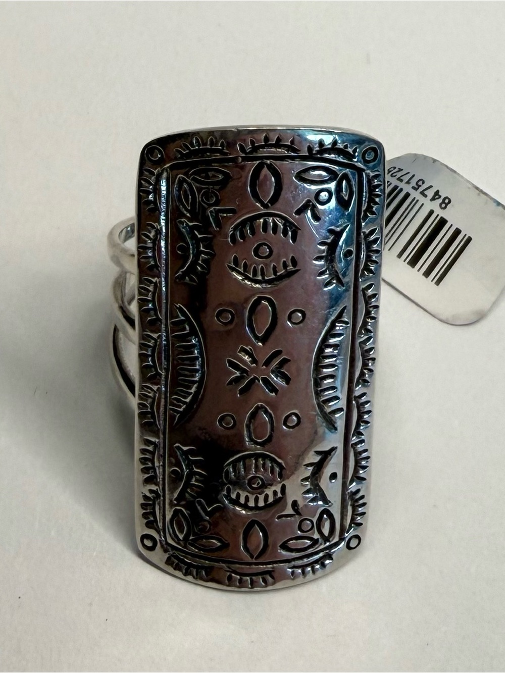 Peyote Bird Santa Fe Nomad Four Corners Shield Sterling Ring Sz 9